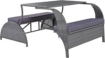 Amazon.co.jp: ガーデンテーブル セット ガーデンソファ 2way ラタン調